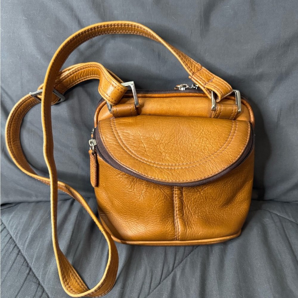 Latico Tan Leather Crossbody Bag